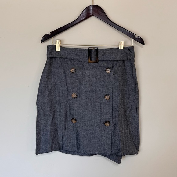 NEW Mango MNG Casual Gray Button Mini A Line Skirt | Size XS - Picture 4 of 8
